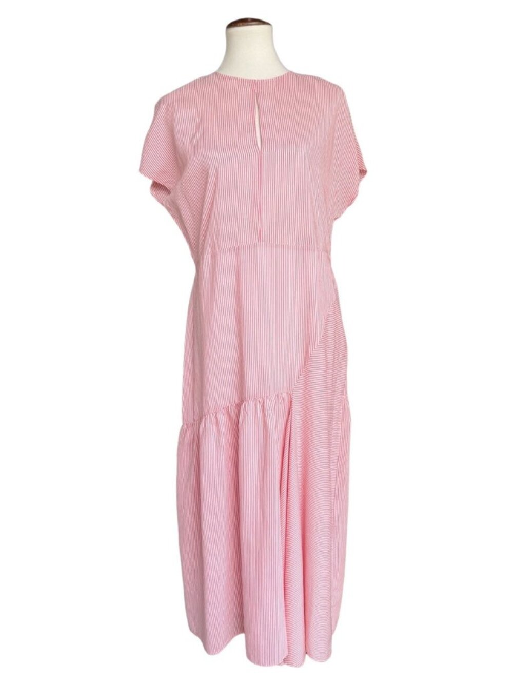 Nordstrom Signature Silk Blend Stripe Belted Dress Size 8 $279 - Picture 15 of 16